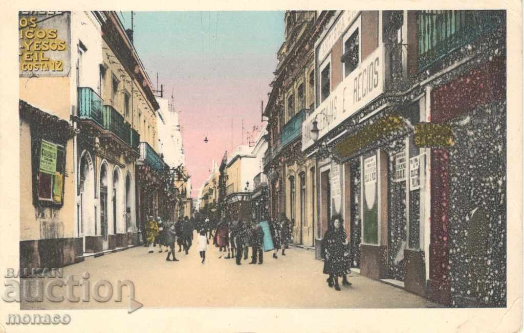 Old postcard - Huelva, Main Street