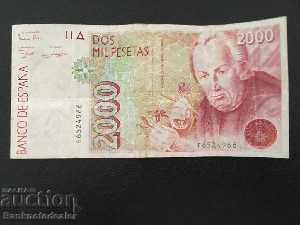 Spania 2000 Pesetas 1992-6 Pick 164 Ref 4966