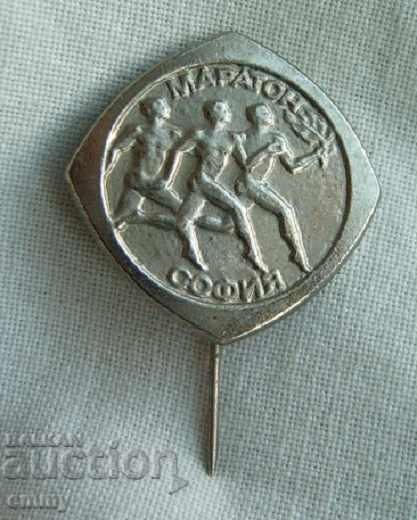 Badge sign Communist Marathon of Sofia, Bulgaria with price 4.00 BGN | € 2.05 Badge sign Communist Marathon of Sofia, Bulgaria with price 4.00 BGN | € 2.05