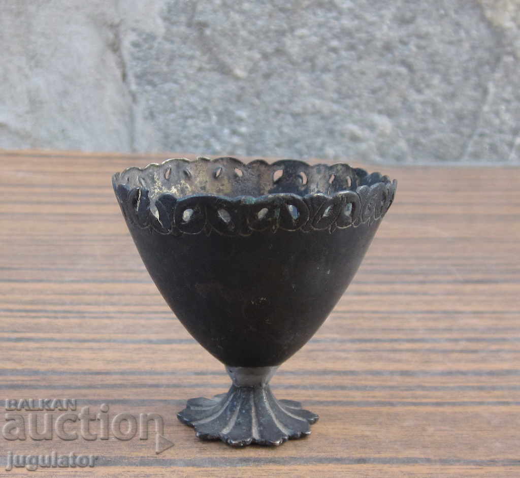 Old Bulgarian Revival silver zarf egg cup with price 40.00 BGN | € 20.45