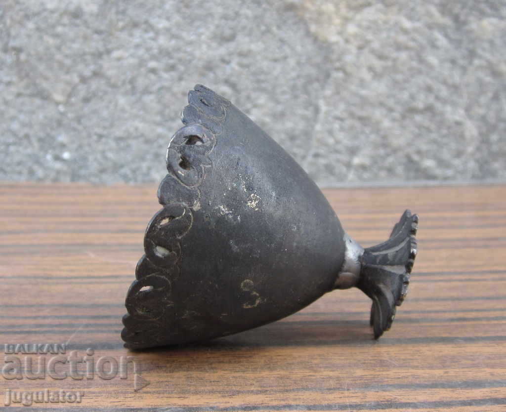 Old Bulgarian Revival silver zarf egg cup - 5