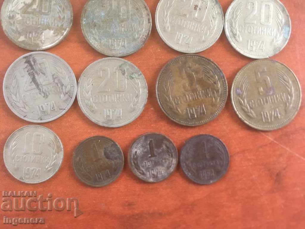 Delivery of COIN COINS LOTS 1,5,10,20 AND 50 HUNDREDS 1974-16 PCS Delivery of COIN COINS LOTS 1,5,10,20 AND 50 HUNDREDS 1974-16 PCS