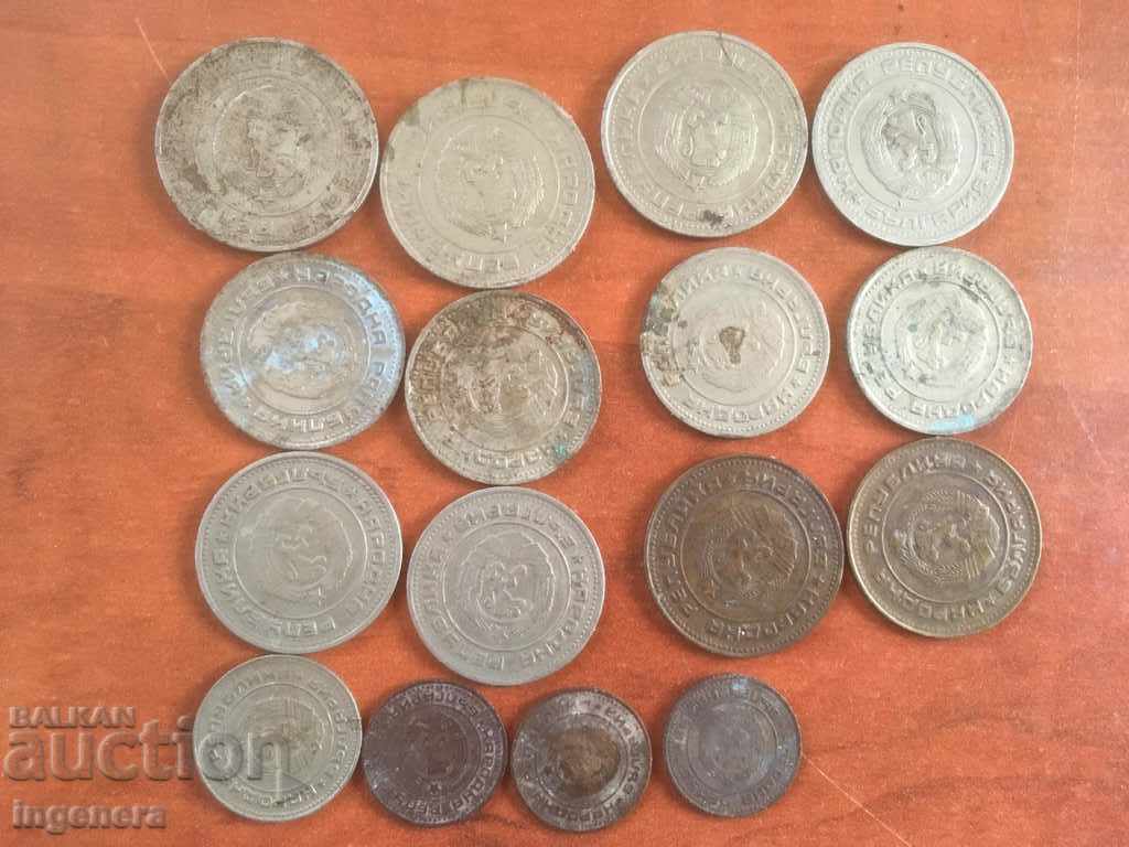 COIN COINS LOTS 1,5,10,20 AND 50 HUNDREDS 1974-16 PCS - 6 COIN COINS LOTS 1,5,10,20 AND 50 HUNDREDS 1974-16 PCS - 6