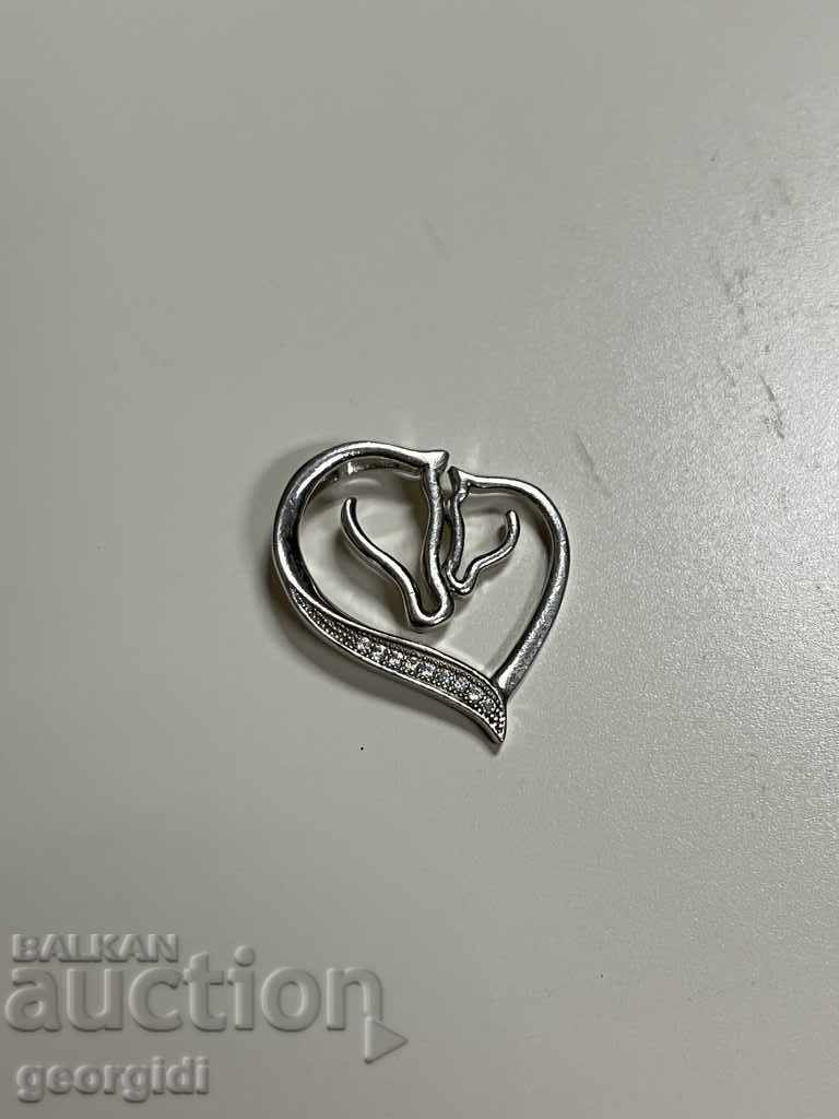 Silver pendant HEART №1579