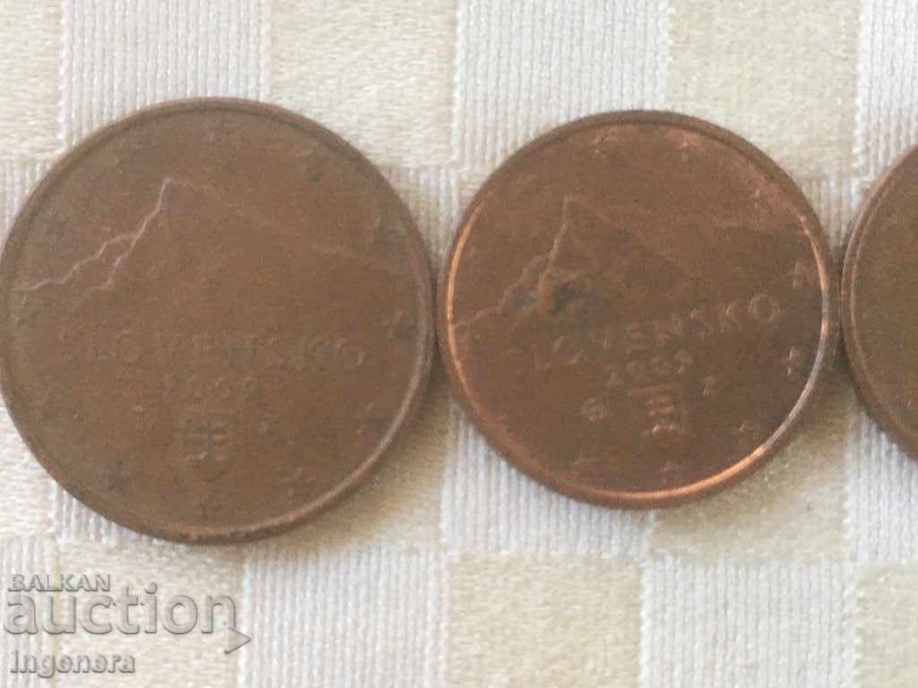 MONEDĂ MONEDE SLOVENIA EUROCENT-1, 2, 2 ȘI 5-2009-4 BUC cu preț € 1.90 | 3.72 BGN