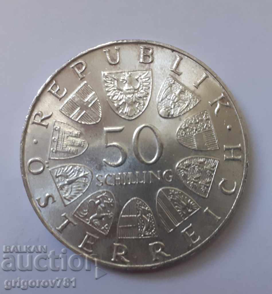 50 шилинга сребро Австрия 1973 - сребърна монета #2 с цена € 25.56 | 49.99 лв.