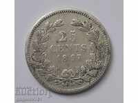 25 цента сребро Холандия / Нидерландия 1897 сребърна монета