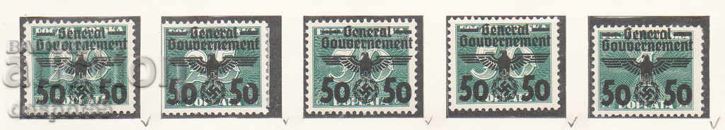 1940. Германия. Главно правителство - Полски пощенски марки.