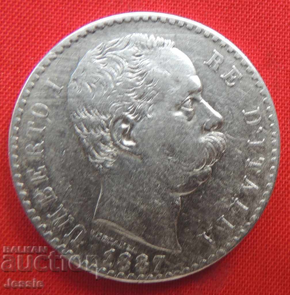 2 lire 1887 Italia Compară calitate și preț! cu preț € 26.00 | 50.85 BGN