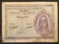Algeria 20 Franci 1944 Pick 17 Ref 489