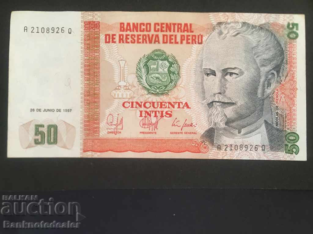 Peru 50 Intis 1985-7 Pick 131b Ref 8926