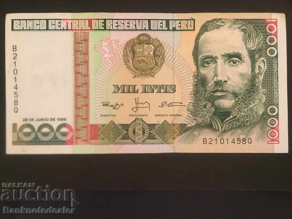 Peru 1000 intis 1988 Pick 136 Ref 1458