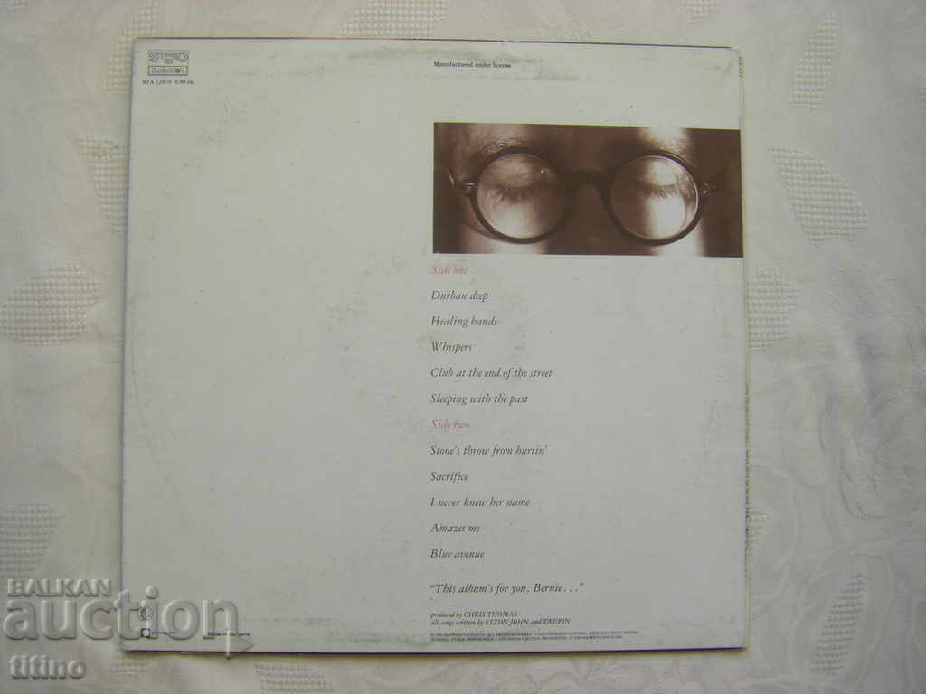 Delivery of BTA 12670 - To sleep with the past. Elton John Delivery of BTA 12670 - To sleep with the past. Elton John
