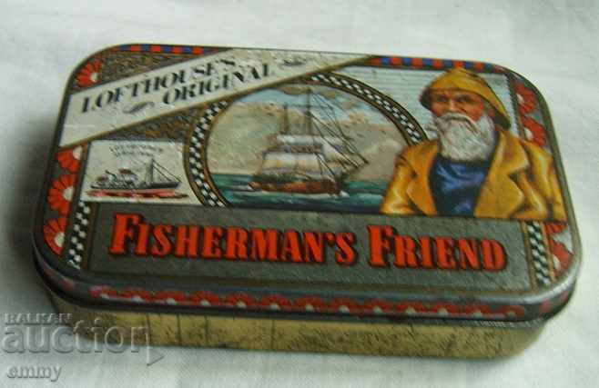 Old metal box box "Fisherman's friend" original with price 14.00 BGN | € 7.16 Old metal box box "Fisherman's friend" original with price 14.00 BGN | € 7.16