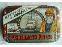 Παλιό μεταλλικό κουτί "Ο φίλος του ψαρά" πρωτότυπο