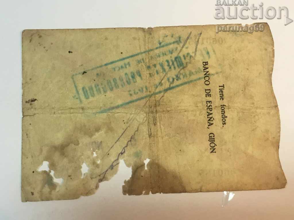 Spania 100 pesetas 1936 - 1937 anul GIJON cu preț 19.50 BGN | € 9.97 Spania 100 pesetas 1936 - 1937 anul GIJON cu preț 19.50 BGN | € 9.97