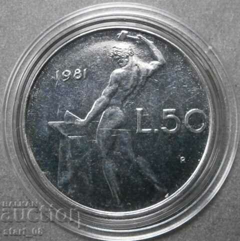 Италия 50 лири 1981