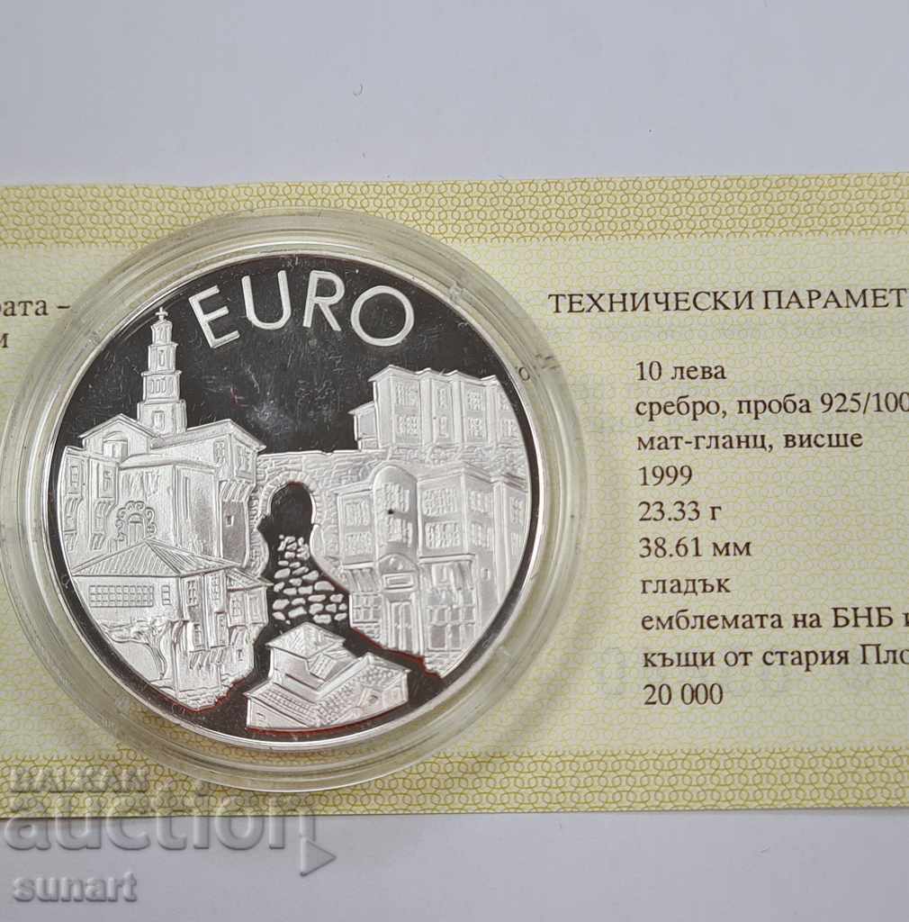 Delivery of BNB SET BGN 10 1999 2000 SILVER 925 EURO IN BOX + CERT