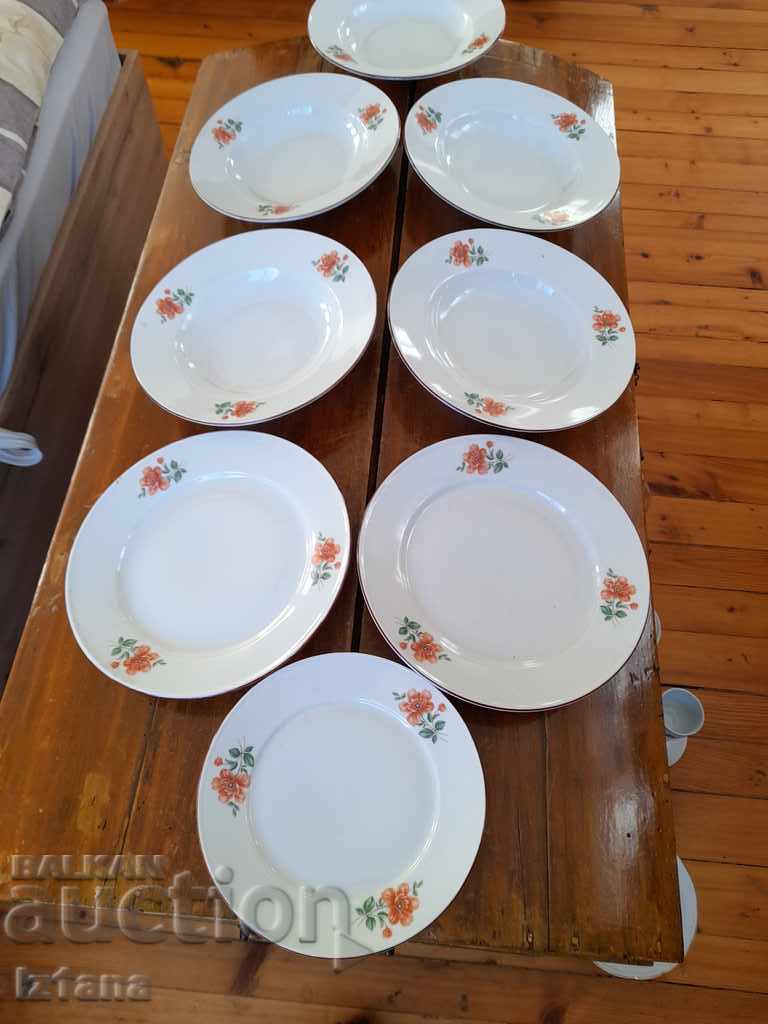 Old porcelain dish, plates