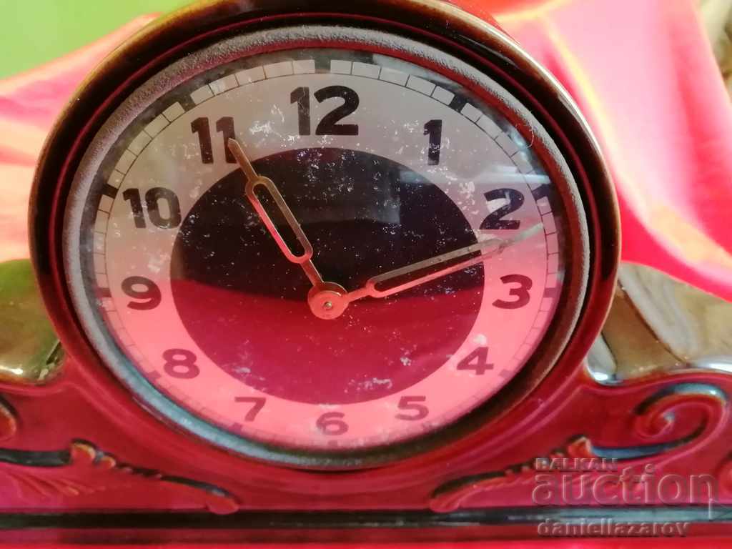 Auction  Old Porcelain German Mechanical Mantel Clock