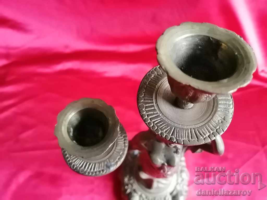 Delivery of Rare ART DECO Bronze Candlestick, with Female Figure