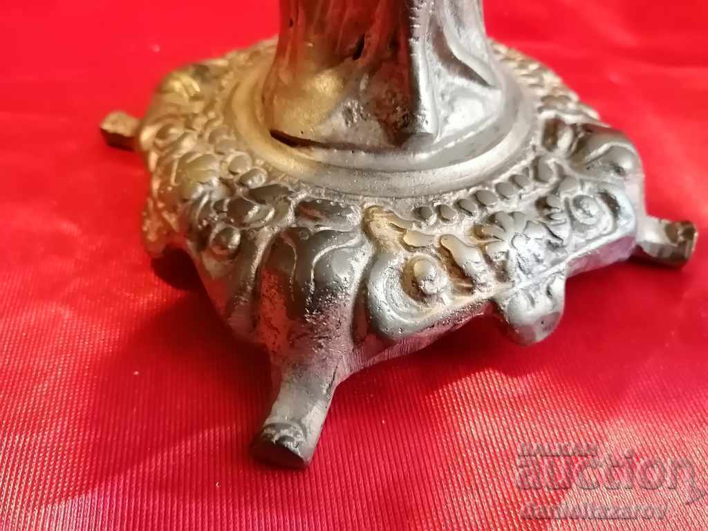 Rar sfeșnic din bronz ART DECO cu figură feminină - 5