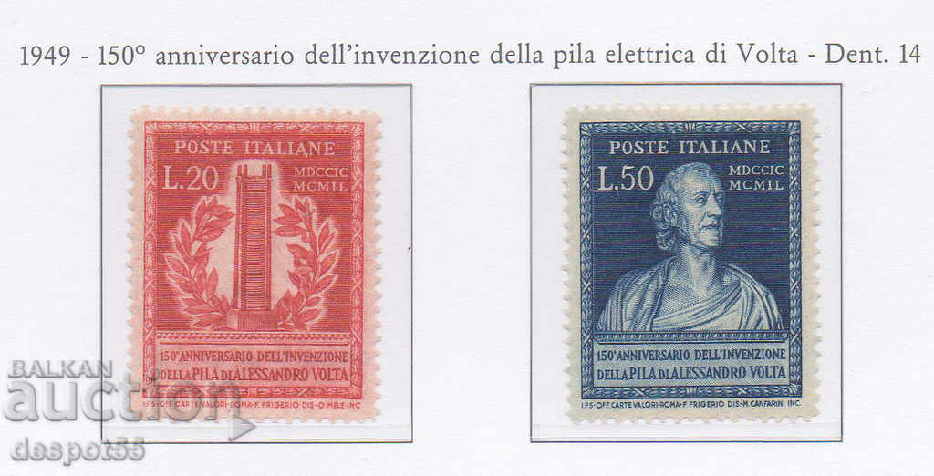 1949. Rep. Italia. Alessandro Volta - inventator.