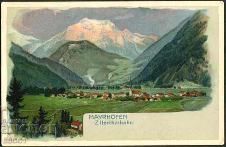 Пощенска картичка Майрхофен Цилертал Бан преди 1939 Австрия