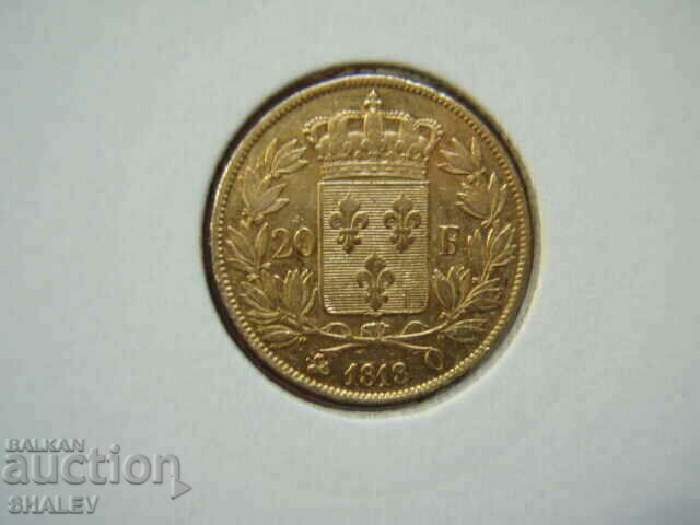 Доставка на 20 Francs 1818 Q France (20 франка Франция) - AU (злато)