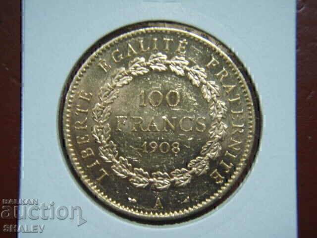 Licitație 100 franci 1908 A Franța (100 franci Franța) - AU (aur)