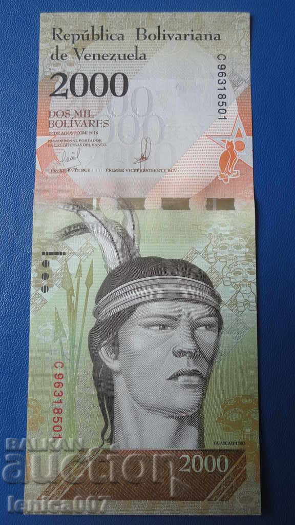 Auction Venezuela 2016 - 2000 bolivars UNC Auction Venezuela 2016 - 2000 bolivars UNC
