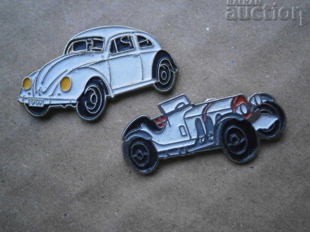 Auction VW and retro car lot icons Auction VW and retro car lot icons