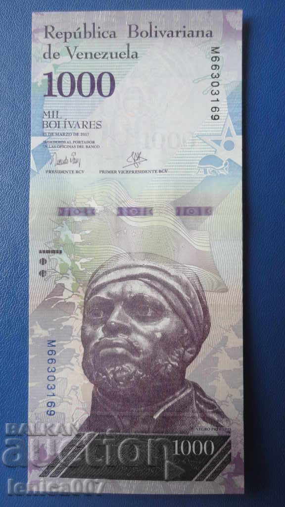 Auction Venezuela 2017 - 1000 UNC bolivars Auction Venezuela 2017 - 1000 UNC bolivars