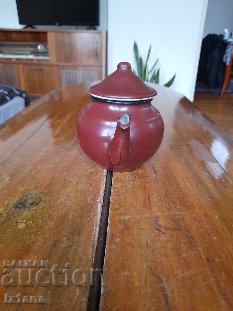 Old enamel teapot with price 22.00 BGN | € 11.25 Old enamel teapot with price 22.00 BGN | € 11.25