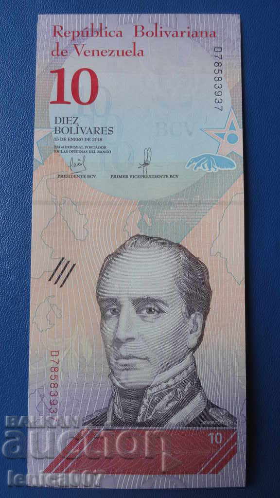 Auction Venezuela 2018 - 10 bolivars UNC Auction Venezuela 2018 - 10 bolivars UNC
