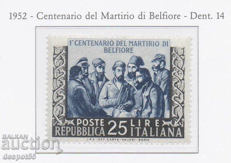 1952. Rep. Italia. Moartea celor cinci martiri din Belfiore.