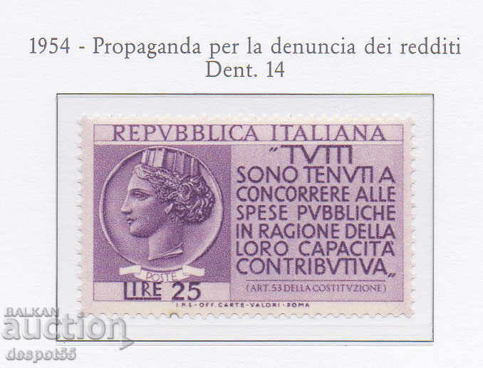 1954. Italia. Propaganda pentru plata impozitelor.