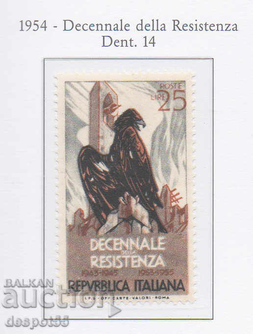 1954. Италия. 10 г. от италианското съпротивително движение.