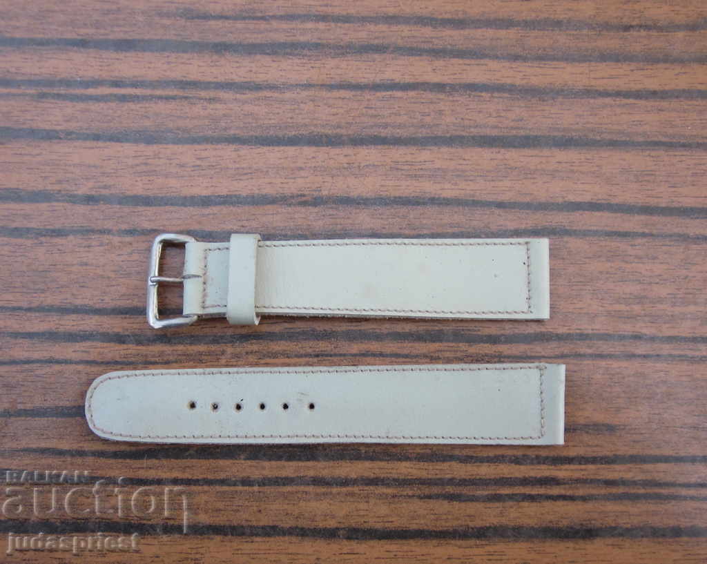 unused old leather strap for men's wristwatch