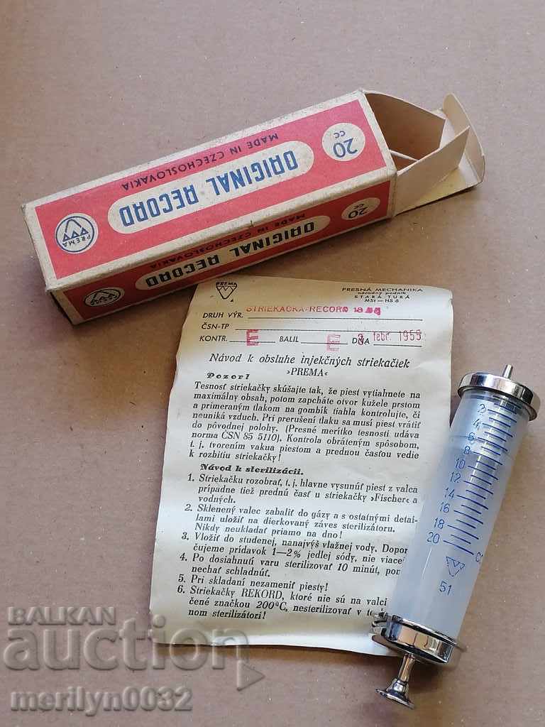 Комплект спринцовка инжекция 1959 година Чехословакия