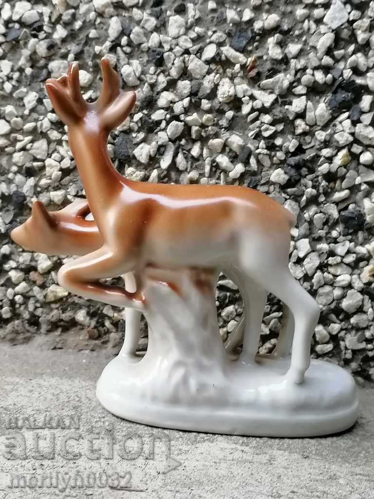 Bulgarian deer figure surandak porcelain figurine with price 50.00 BGN | € 25.56 Bulgarian deer figure surandak porcelain figurine with price 50.00 BGN | € 25.56