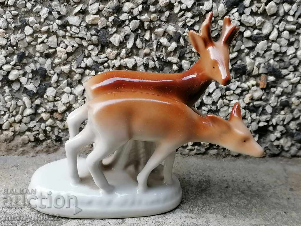 Bulgarian deer figure surandak porcelain figurine