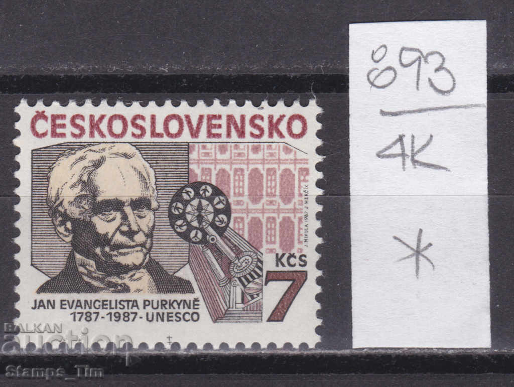 4K893 / Τσεχοσλοβακία 1987 Jan Evangelista Purkine Physiologist (*)