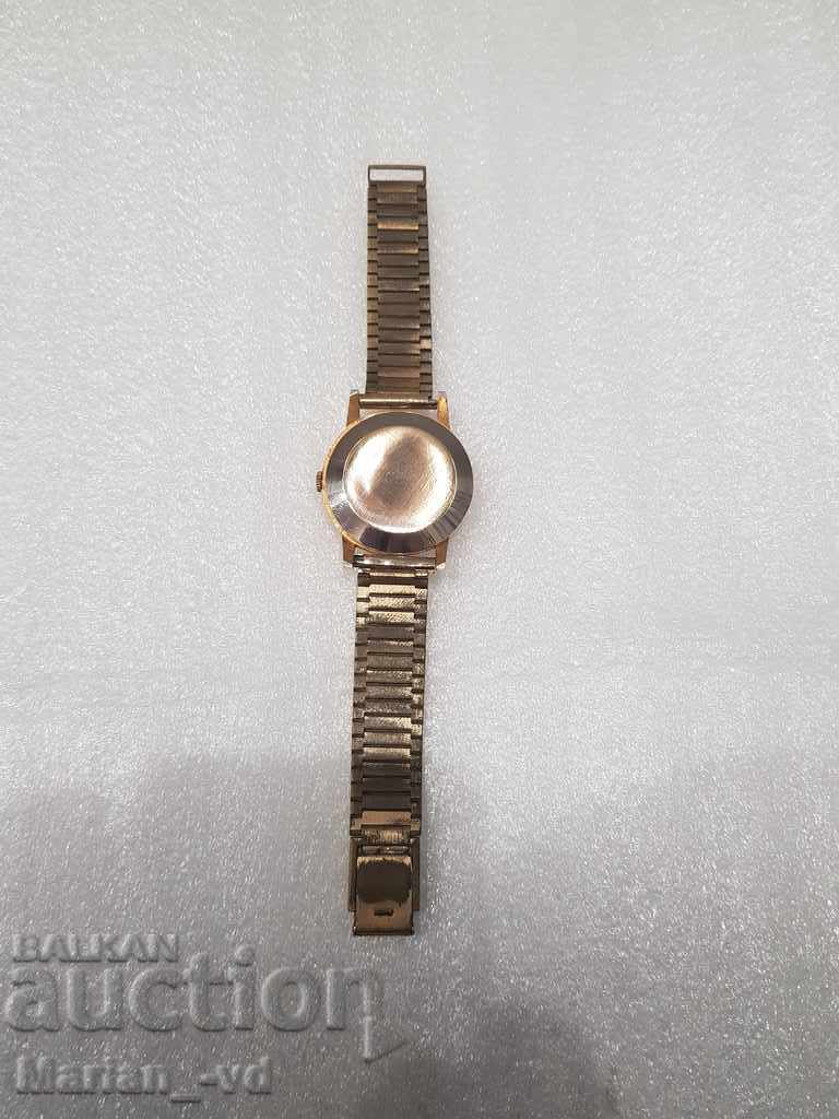 Ceas bărbătesc mecanic placat cu aur Besancon - Antimagnetic- - 6