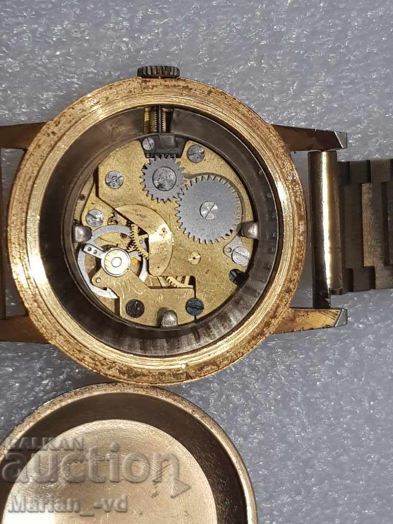 Ceas bărbătesc mecanic placat cu aur Besancon - Antimagnetic- - 7