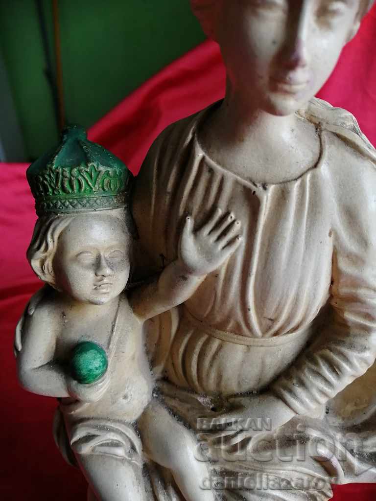 Auction 19th Century Statue Author's Virgin with Infant Signed! Auction 19th Century Statue Author's Virgin with Infant Signed!