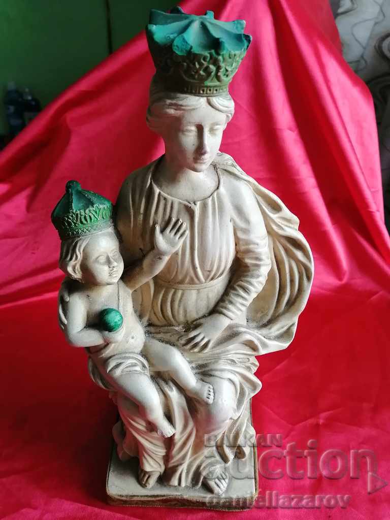 19 Век Статуя  Авторска  Девата с Младенеца Подписана!
