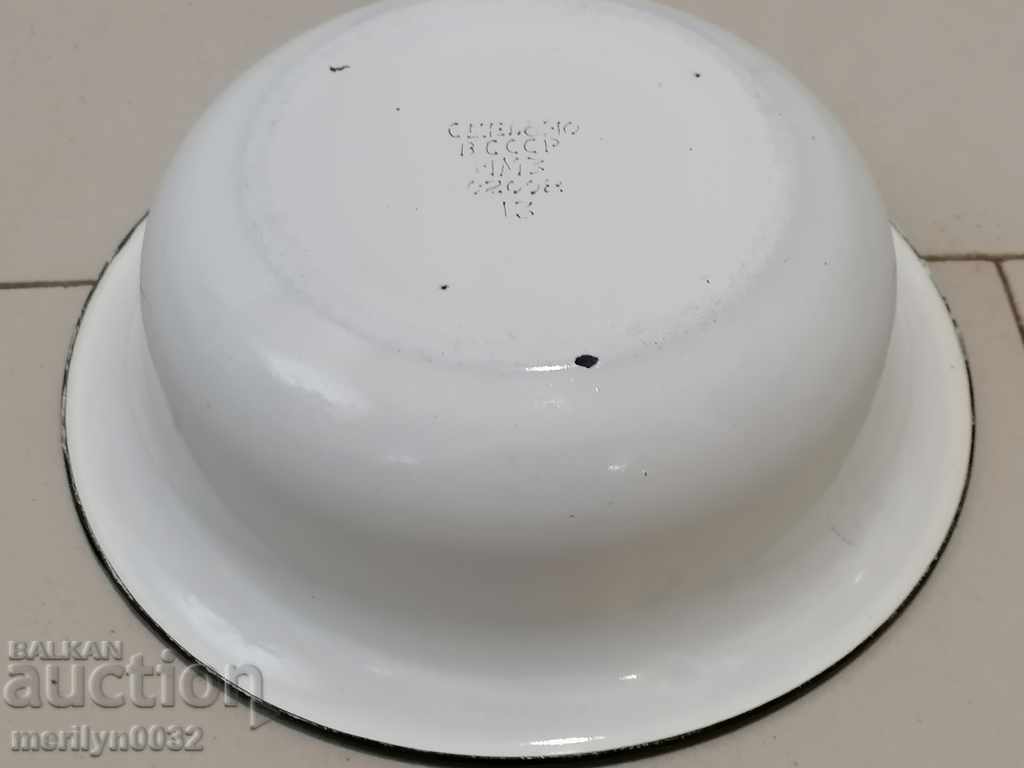 Auction Enameled bowl, enamel dish, basin, USSR basin Auction Enameled bowl, enamel dish, basin, USSR basin