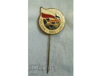 Football badge - Poland-Germany (GDR), 19.08.1987, city of Lubin