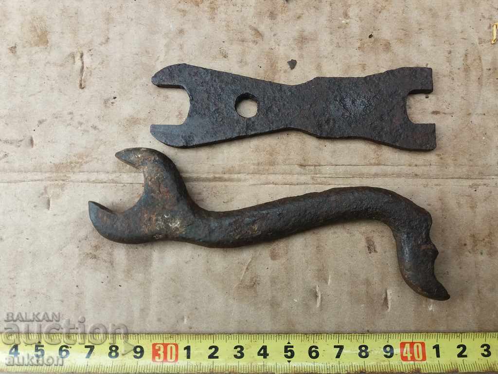 Auction SET OF TWO FORGED TROLLEY WRENCHES, DRIVE, TWO-WHEEL Auction SET OF TWO FORGED TROLLEY WRENCHES, DRIVE, TWO-WHEEL